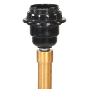 Lampă de podea trepied, negru și auriu, 141 cm, lemn masiv tec - Img 4