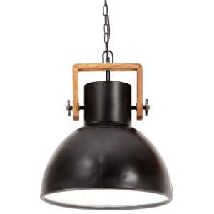 Lampă suspendată industrială, 25 W, negru, rotund, 40 cm, E27 - Img 3