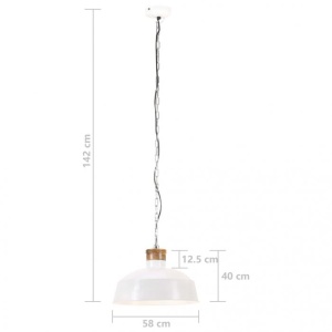 Lampă suspendată industrială, alb, 58 cm, E27 - Img 7