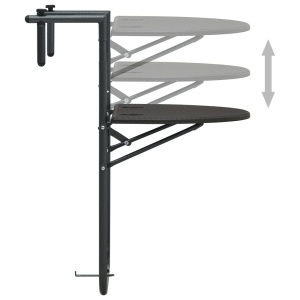 Masă balcon suspendată maro 60x64x83,5 cm plastic aspect ratan - Img 8