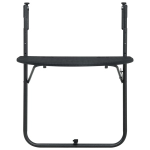 Masă balcon suspendată negru 60x64x83,5 cm plastic aspect ratan - Img 2