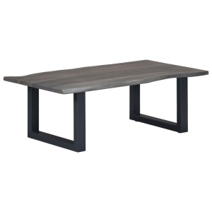 Masă cafea, muchii naturale gri 115x60x40 cm, lemn masiv acacia - Img 7