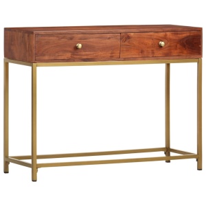 Masă consolă, 100x35x76 cm, lemn masiv de acacia - Img 11