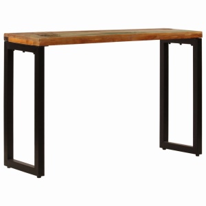 Masă consolă, 120 x 35 x 76 cm, lemn masiv reciclat și oțel - Img 2