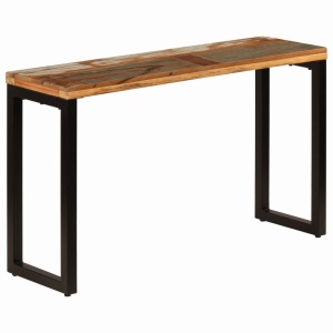 Masă consolă, 120 x 35 x 76 cm, lemn masiv reciclat și oțel - Img 11