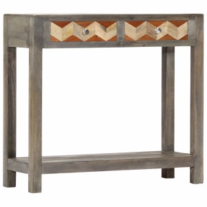 Masă consolă, gri, 86 x 30 x 76 cm, lemn masiv de mango