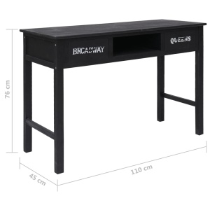 Masă consolă, negru, 110 x 45 x 76 cm, lemn - Img 10