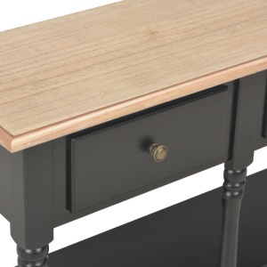 Masă consolă, negru, 120 x 30 x 76 cm, MDF - Img 6
