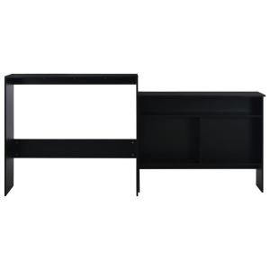 Masă de bar cu 2 blaturi, negru, 130x40x120 cm - Img 4
