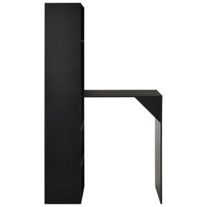 Masă de bar cu dulap, negru, 115 x 59 x 200 cm - Img 4