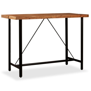 Masă de bar, lemn masiv de acacia, 150 x 70 x 107 cm - Img 10