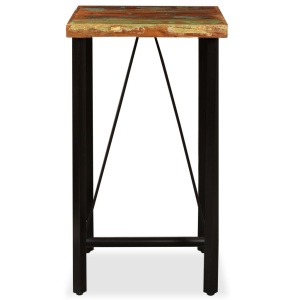 Masă de bar, lemn masiv reciclat, 60 x 60 x 107 cm - Img 2