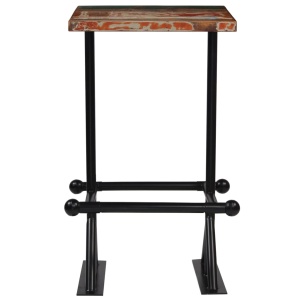Masă de bar, lemn masiv reciclat, multicolor, 60 x 60 x 107 cm - Img 2