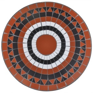 Masă de bistro, cărămiziu și alb, 60 cm, mozaic - Img 3