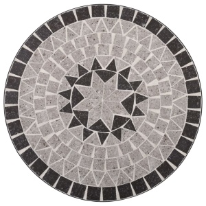 Masă de bistro mozaic, gri, 61 cm, ceramică - Img 4