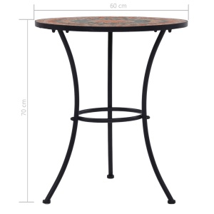 Masă de bistro mozaic, portocaliu/gri, 60 cm, ceramică - Img 7