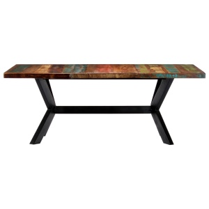 Masă de bucătărie, 200x100x75 cm, lemn masiv reciclat - Img 2