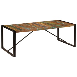 Masă de bucătărie, 220 x 100 x 75 cm, lemn masiv reciclat - Img 7