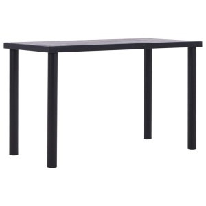 Masă de bucătărie, negru &amp; gri beton, 120 x 60 x 75 cm, MDF