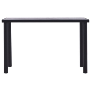 Masă de bucătărie, negru &amp; gri beton, 120 x 60 x 75 cm, MDF - Img 2