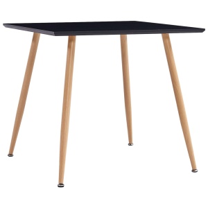Masă de bucătărie, stejar și negru, 80,5 x 80,5 x 73 cm, MDF
