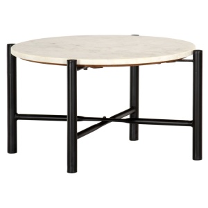 Masă de cafea alb 60x60x35 cm piatră naturală aspect marmură