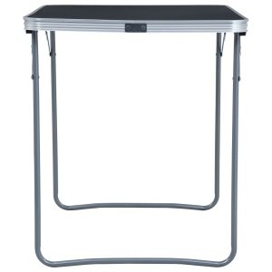 Masă de camping pliabilă cu cadru metalic, gri, 80 x 60 cm - Img 3