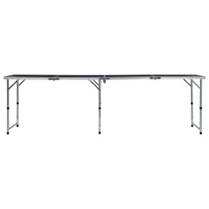 Masă de camping pliabilă, gri, 240 x 60 cm, aluminiu - Img 3