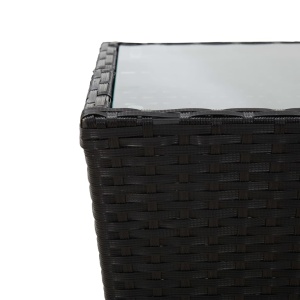 Masă de ceai negru 41,5x41,5x43 cm poliratan sticlă securizată - Img 4