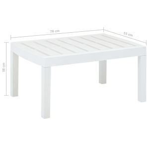 Masă de grădină, alb, 78 x 55 x 38 cm, plastic - Img 5