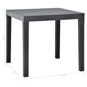 Masă de grădină, antracit, 78 x 78 x 72 cm, plastic - Img 5