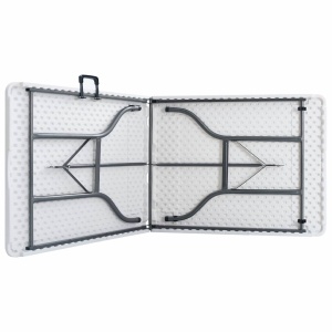 Masă de grădină pliabilă, alb, 180 x 72 x 72 cm, HDPE - Img 5