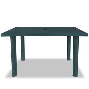 Masă de grădină, verde, 126 x 76 x 72 cm, plastic - Img 2