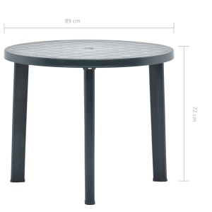 Masă de grădină, verde, 89 cm, plastic - Img 5