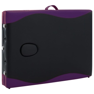 Masă de masaj pliabilă, 3 zone, negru și violet, aluminiu - Img 7