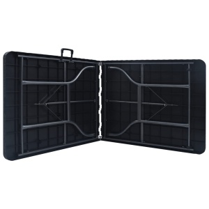 Masă grădină pliabilă, negru, 180x75x72 cm, HDPE imitație ratan - Img 3