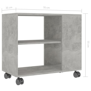 Masă laterală, gri beton, 70 x 35 x 55 cm, PAL - Img 5