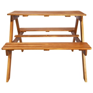 Masă picnic pentru copii cu umbrelă, 79x90x60 cm, lemn acacia - Img 5