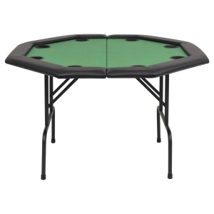 Masă poker pliabilă in două părți, 8 jucători, octogonal, Verde - Img 4