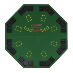 Masă poker pliabilă in două părți, 8 jucători, octogonal Verde - Img 4