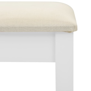 Masă toaletă cu taburet, alb, 65x36x128 cm, lemn paulownia, MDF - Img 9