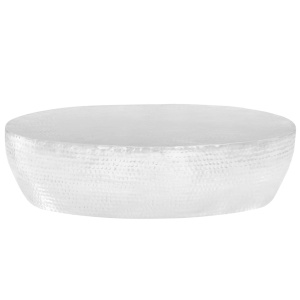 Măsuță cafea, argintiu, 100x50x28 cm aluminiu bătut la ciocan - Img 2