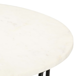 Măsuță de cafea alb 65x65x42 cm piatră naturală aspect marmură - Img 3