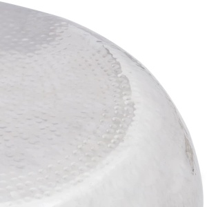 Măsuță de cafea din aluminiu bătut la ciocan, argintiu - Img 3