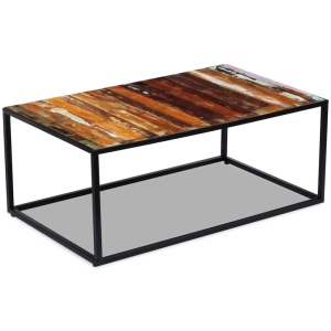 Măsuță de cafea din lemn de esență tare reciclat 100x60x45 cm - Img 2