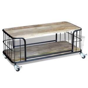 Măsuță de cafea din lemn solid de mango 100x50x35 cm - Img 3