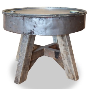 Măsuță de cafea Lemn masiv reciclat 60 x 45 cm Argintiu - Img 2
