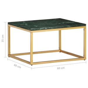 Măsuță de cafea verde 60x60x35cm piatră naturală aspect marmură - Img 5