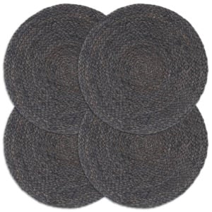Naproane, 4 buc., gri inchis, 38 cm, iută, rotund