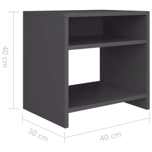 Noptieră, gri, 40 x 30 x 40 cm, PAL - Img 5